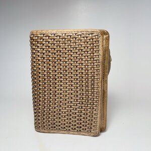 Milo Genuine Leather Canada Tan Weaving Card Hand Wallet